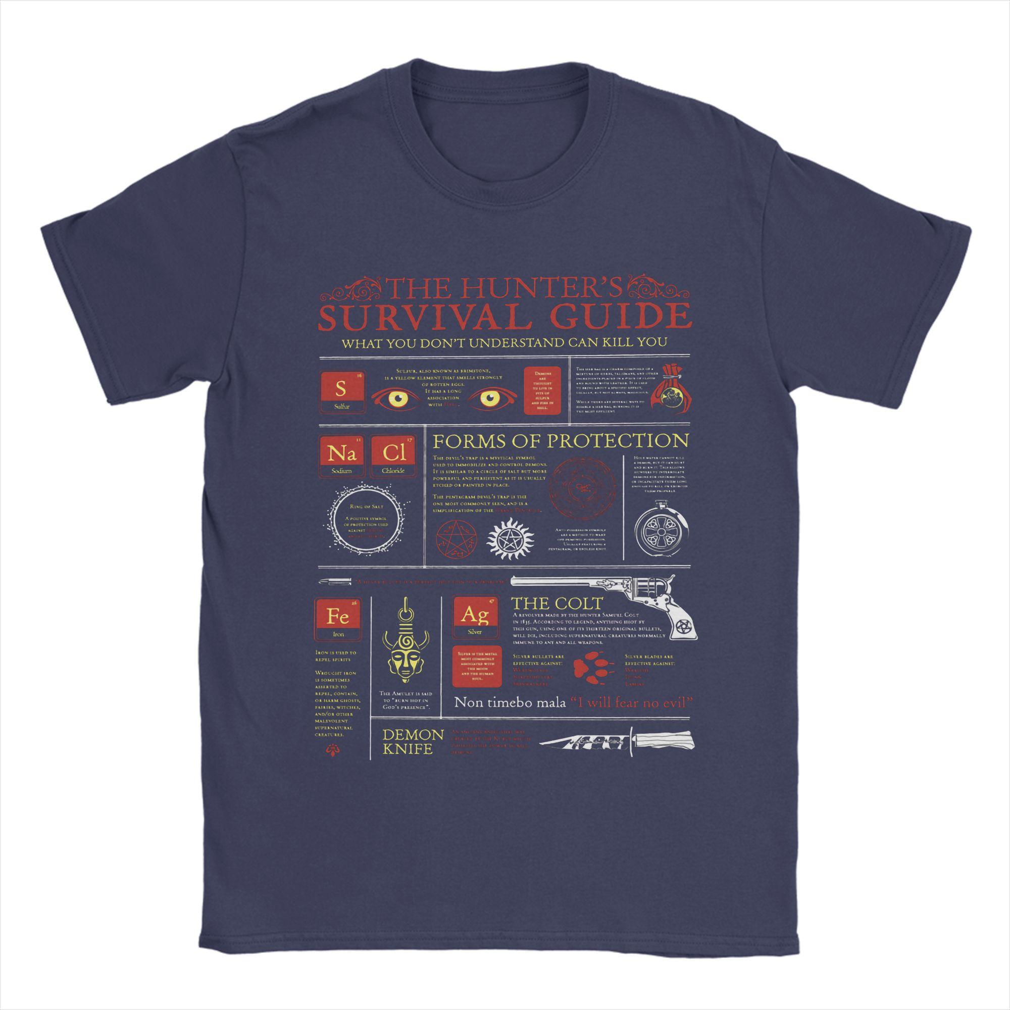 The Hunters Survival Guide T Shirts Pure Cotton Funny T-Shirts Round Collar Supernatural Tees Short Sleeve Tops New Arrival 4XL
The Hunters Survival Guide T Shirts Pure Cotton Funny T-Shirts Round Collar Supernatural Tees Short Sleeve Tops New Arrival 4XL