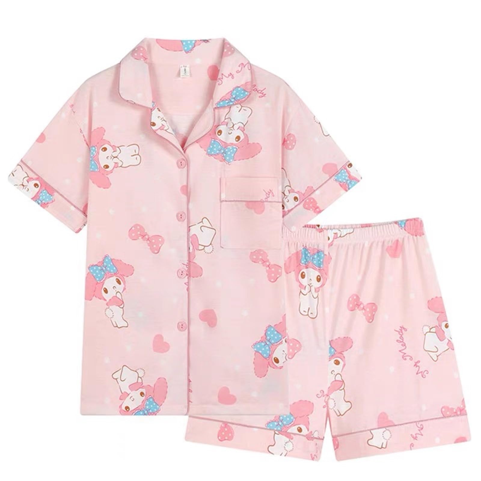 Пижама Kuromi Cinnamoroll My Melody, подходящая по размеру, комплект из хлопка, летний комплект из топа и низа с короткими рукавами, шорты, домашняя одежда из хлопка, милый, стильный
Пижама Kuromi Cinnamoroll My Melody, подходящая по размеру, комплект из хлопка, летний комплект из топа и низа с короткими рукавами, шорты, домашняя одежда из хлопка, милый, стильный