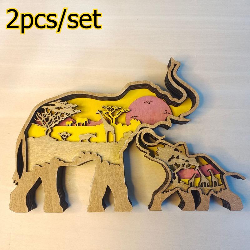 2pcs/set Wooden Carved Elephant Craft Creative Home Decor Elephant Parent-Child Desktop Ornament Animal Figurine хакі
2pcs/set Wooden Carved Elephant Craft Creative Home Decor Elephant Parent-Child Desktop Ornament Animal Figurine хакі
