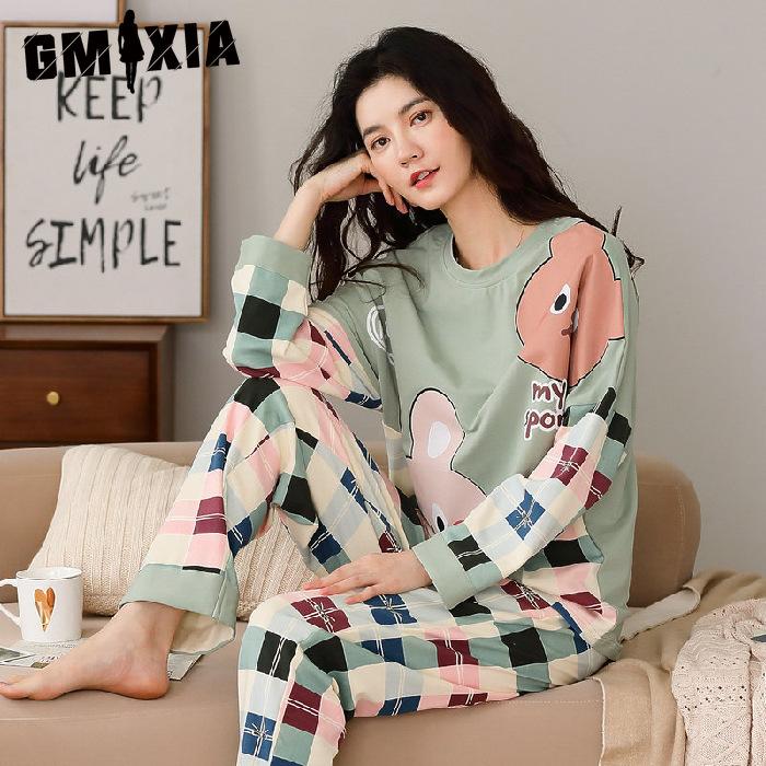 GMXIA Pajamas for Women, Spring and Autumn, Long-sleeved and Drawn-out, Loose Home Wear for Students In Autumn and Winter M
GMXIA Pajamas for Women, Spring and Autumn, Long-sleeved and Drawn-out, Loose Home Wear for Students In Autumn and Winter M