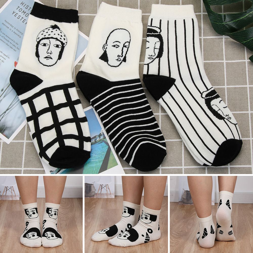 Women White Black Striped Creative High Hosiery Winter Warm Stocking Breathable Cotton Socks 1
Women White Black Striped Creative High Hosiery Winter Warm Stocking Breathable Cotton Socks 1