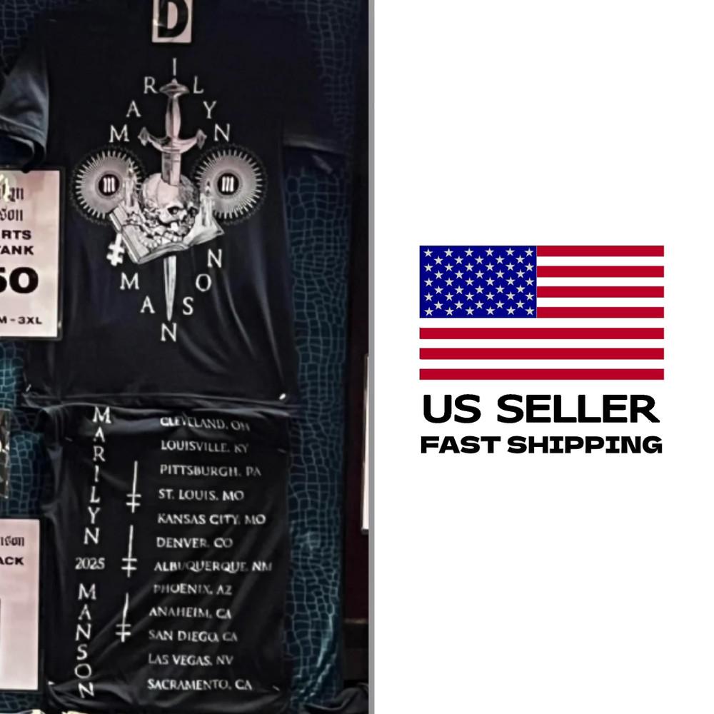 New Sale !! Marilyn Manson Tour 2025 Merch from Cleveland Reprint Unisex T-Shirt L
New Sale !! Marilyn Manson Tour 2025 Merch from Cleveland Reprint Unisex T-Shirt L