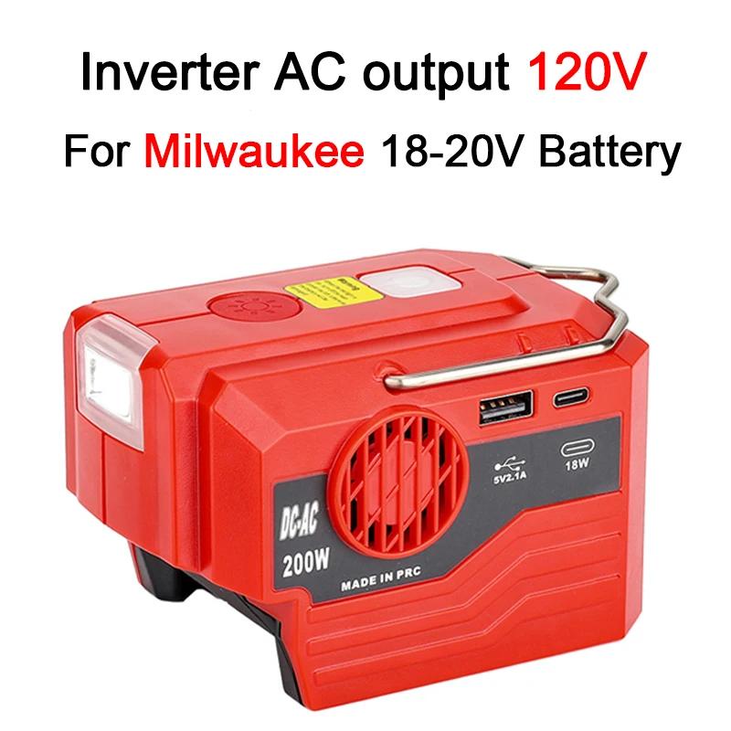 Portable Inverter 200W AC For Dewalt For Makita/Bosch/Milwaukee/Ryobi 18V Battery 120-220V Modified Sine Wave Power Adapter USB
Portable Inverter 200W AC For Dewalt For Makita/Bosch/Milwaukee/Ryobi 18V Battery 120-220V Modified Sine Wave Power Adapter USB