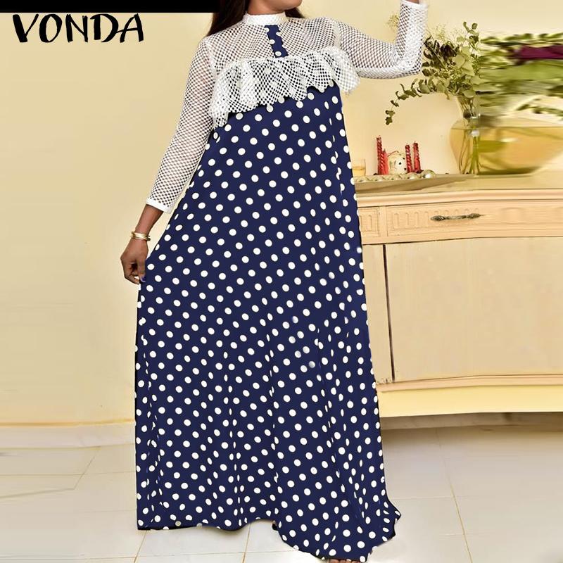 Летнее женское свободное длинное платье в горошек VONDA, связанное крючком в стиле пэчворк
Летнее женское свободное длинное платье в горошек VONDA, связанное крючком в стиле пэчворк