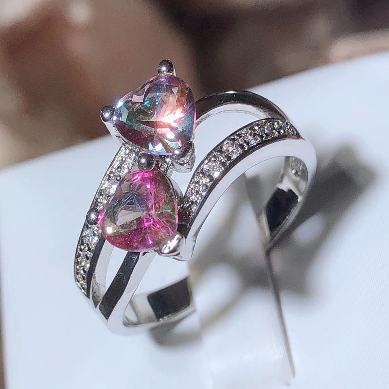 Popular Colorful Double Love-shaped Seven Color Zirconia Ring Female 925 Stamp Valentine s Day Gift Wedding Proposal Jewelry 10 білий
Popular Colorful Double Love-shaped Seven Color Zirconia Ring Female 925 Stamp Valentine s Day Gift Wedding Proposal Jewelry 10 білий