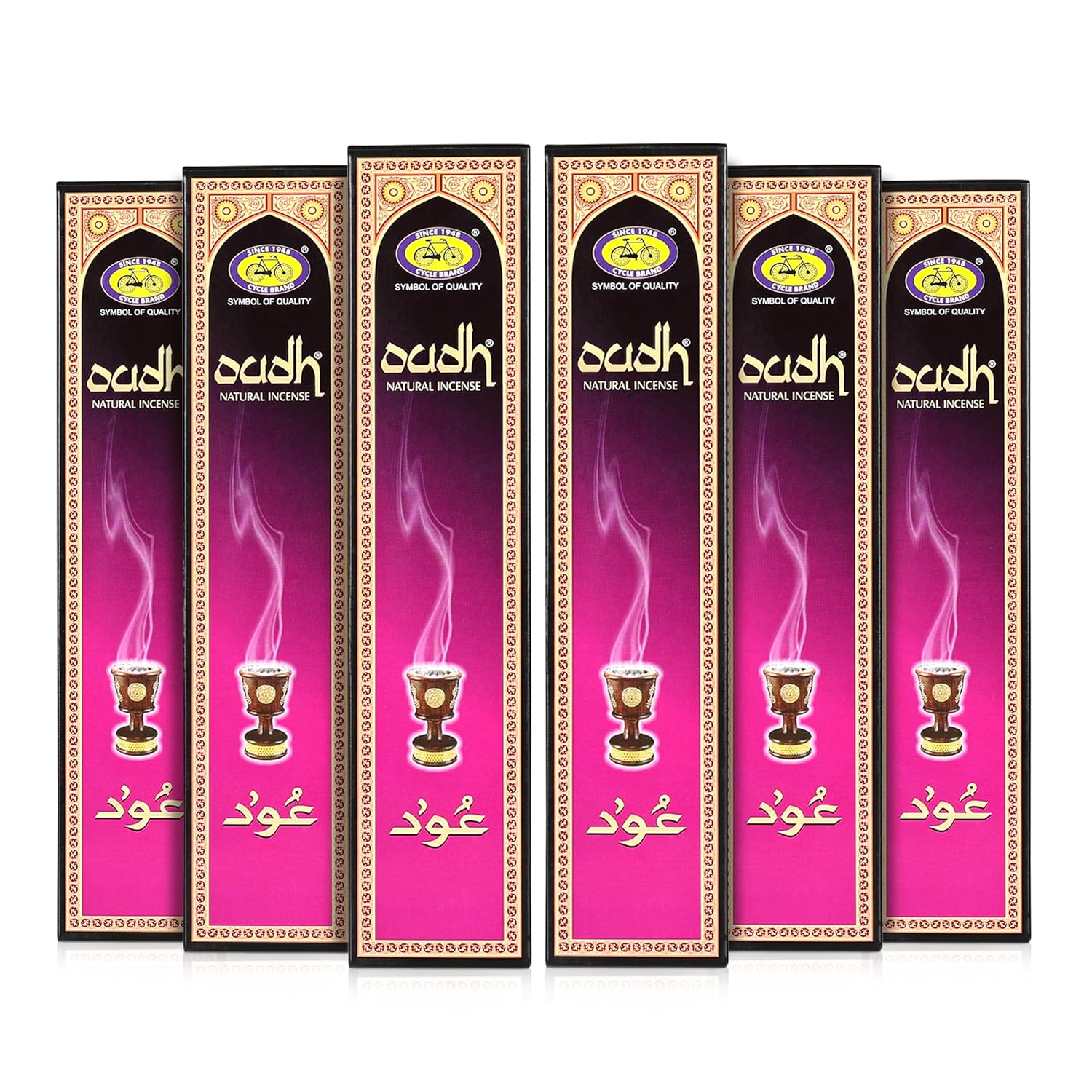Cycle Pure Oudh Natural Incense Sticks Pack of 6 (14 Sticks per Pack) Long Lasting Masala Bathi for Divine Prayer and Meditation
Cycle Pure Oudh Natural Incense Sticks Pack of 6 (14 Sticks per Pack) Long Lasting Masala Bathi for Divine Prayer and Meditation