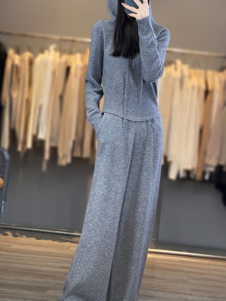 Autumn Gray Wool Slim-Fit Pants & Hooded Knit Sweatshirt Set - Korean Socialite Style XL
Autumn Gray Wool Slim-Fit Pants & Hooded Knit Sweatshirt Set - Korean Socialite Style XL