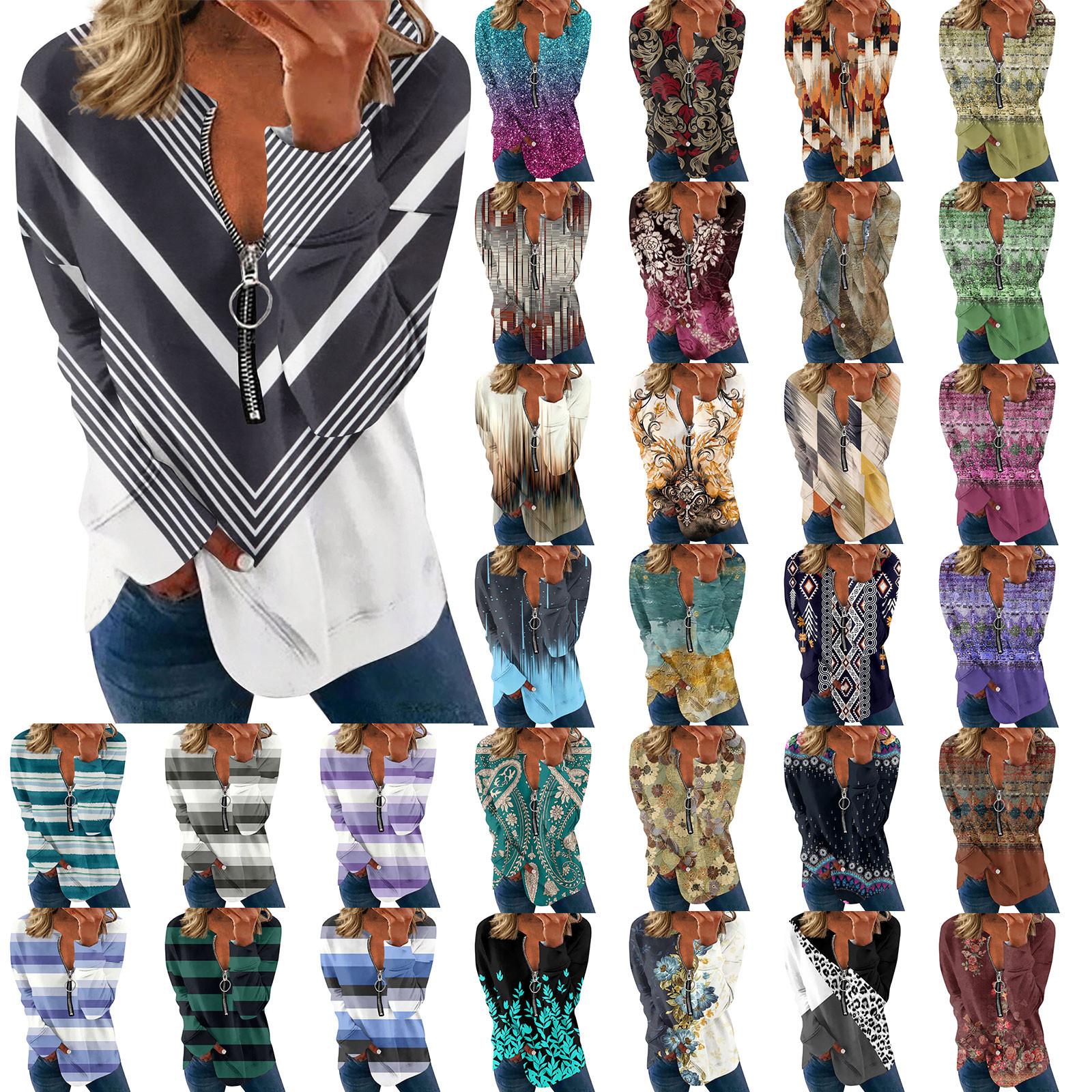 Женские спортивные толстовки с длинным рукавом и v-образным вырезом на молнии, повседневные топы с принтом, повседневные свободные пуловеры большого размера
Женские спортивные толстовки с длинным рукавом и v-образным вырезом на молнии, повседневные топы с принтом, повседневные свободные пуловеры большого размера