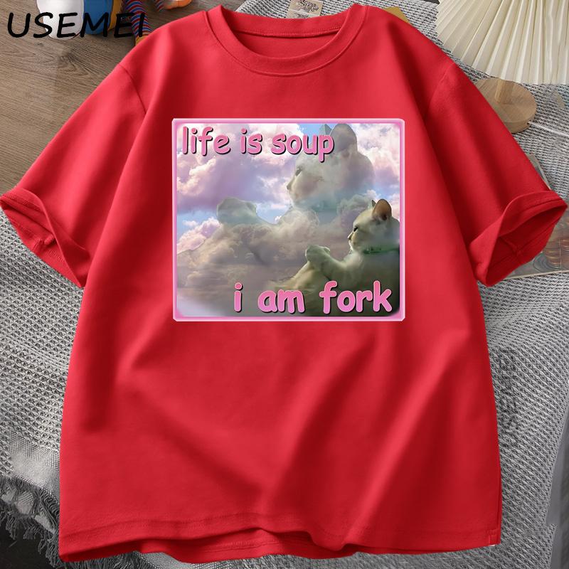 Life Is Soup I Am Fork T Shirts for Unisex Women Funny Cat Printed Tshirt Ugly Stupid Unhinged Tshirt Clothes Hip Hop Street Tees XL
Life Is Soup I Am Fork T Shirts for Unisex Women Funny Cat Printed Tshirt Ugly Stupid Unhinged Tshirt Clothes Hip Hop Street Tees XL