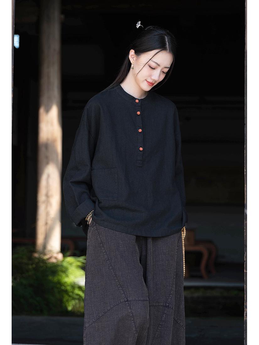 Retro Chinese Style Frog Button Stand Collar Top - Women s 2025 Cotton Linen Short Sleeve Shirt One Size
Retro Chinese Style Frog Button Stand Collar Top - Women s 2025 Cotton Linen Short Sleeve Shirt One Size