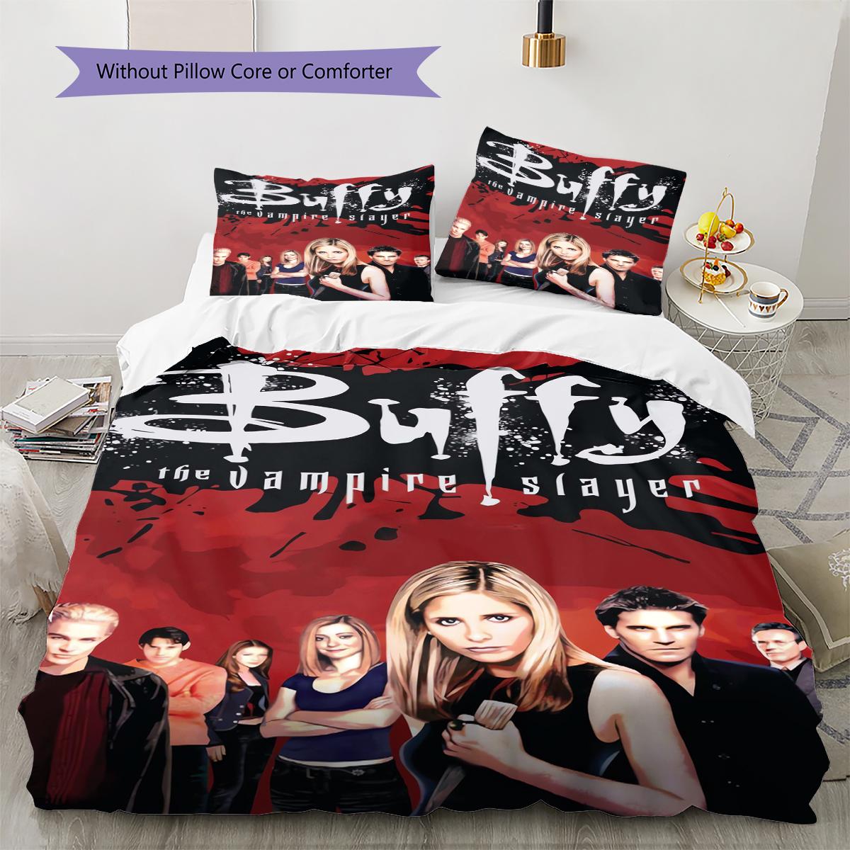 Buffy Vampire Slayer Pattern Bedding Quilt Set Quilt Cover Pillowcase Home Decoration Gift (1 * duvet cover + 2 * pillowcase, without core) 135x200cm
Buffy Vampire Slayer Pattern Bedding Quilt Set Quilt Cover Pillowcase Home Decoration Gift (1 * duvet cover + 2 * pillowcase, without core) 135x200cm