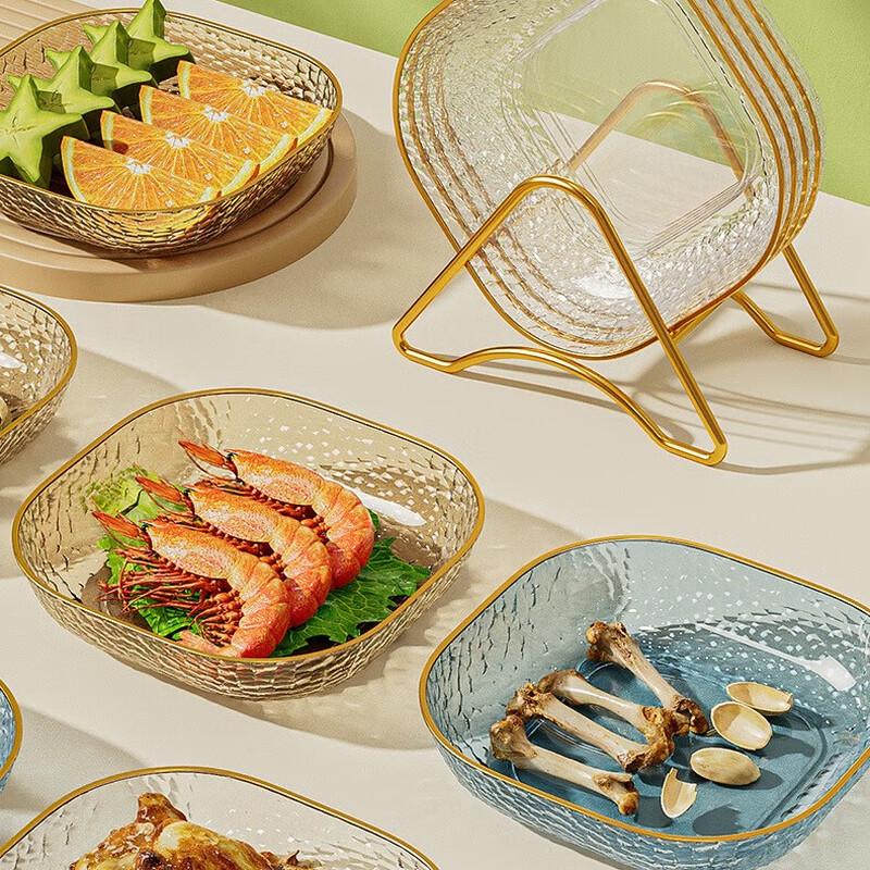 Nordic Transparent Black Bone Dishes with Gold Rim and Rack
Nordic Transparent Black Bone Dishes with Gold Rim and Rack