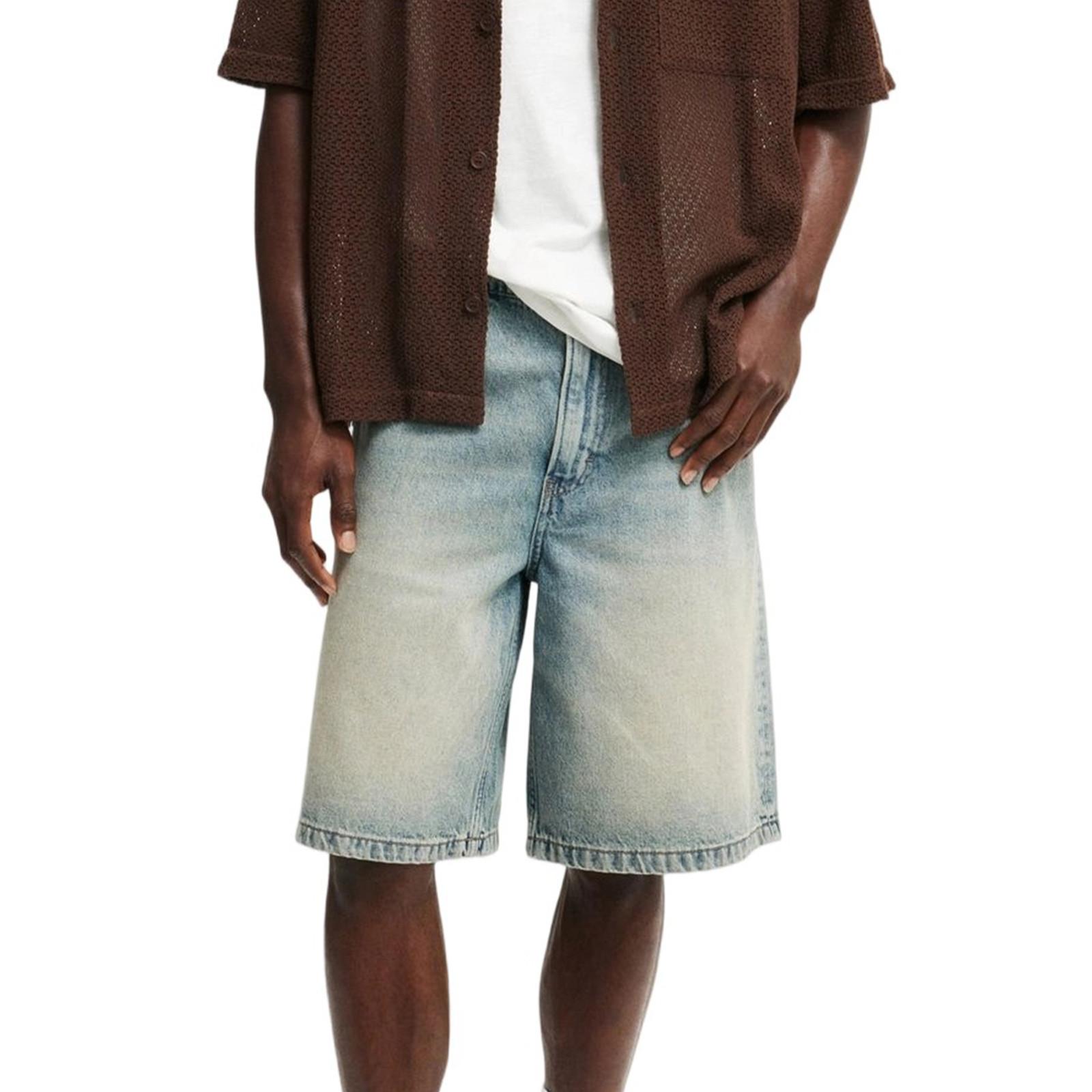 Mens Relaxed Fit Knee Length Denim Shorts Classic Five Pocket Design with Button Closure and Belt Loops S
Mens Relaxed Fit Knee Length Denim Shorts Classic Five Pocket Design with Button Closure and Belt Loops S