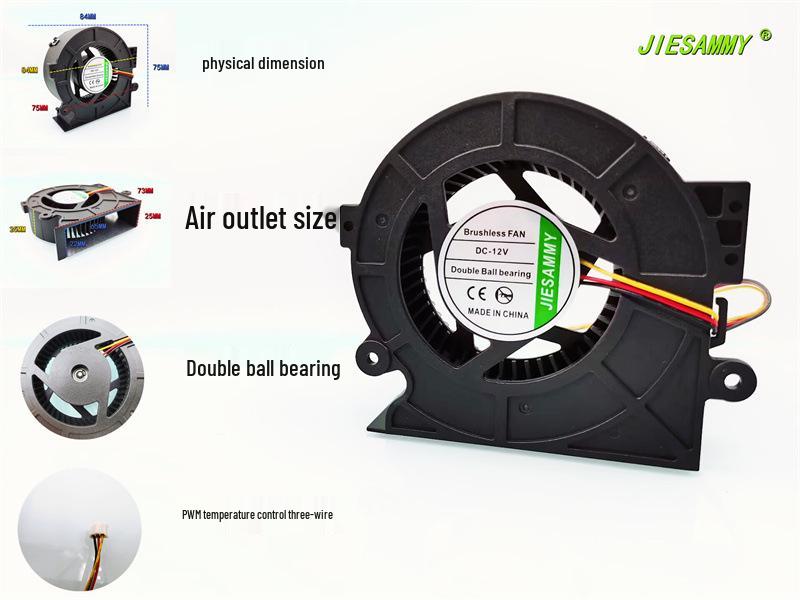 8025 8CM PWM Turbine Blower 12V Double Ball Bearing Projector Fan with Temperature Control Motherboard three-pin plug
8025 8CM PWM Turbine Blower 12V Double Ball Bearing Projector Fan with Temperature Control Motherboard three-pin plug
