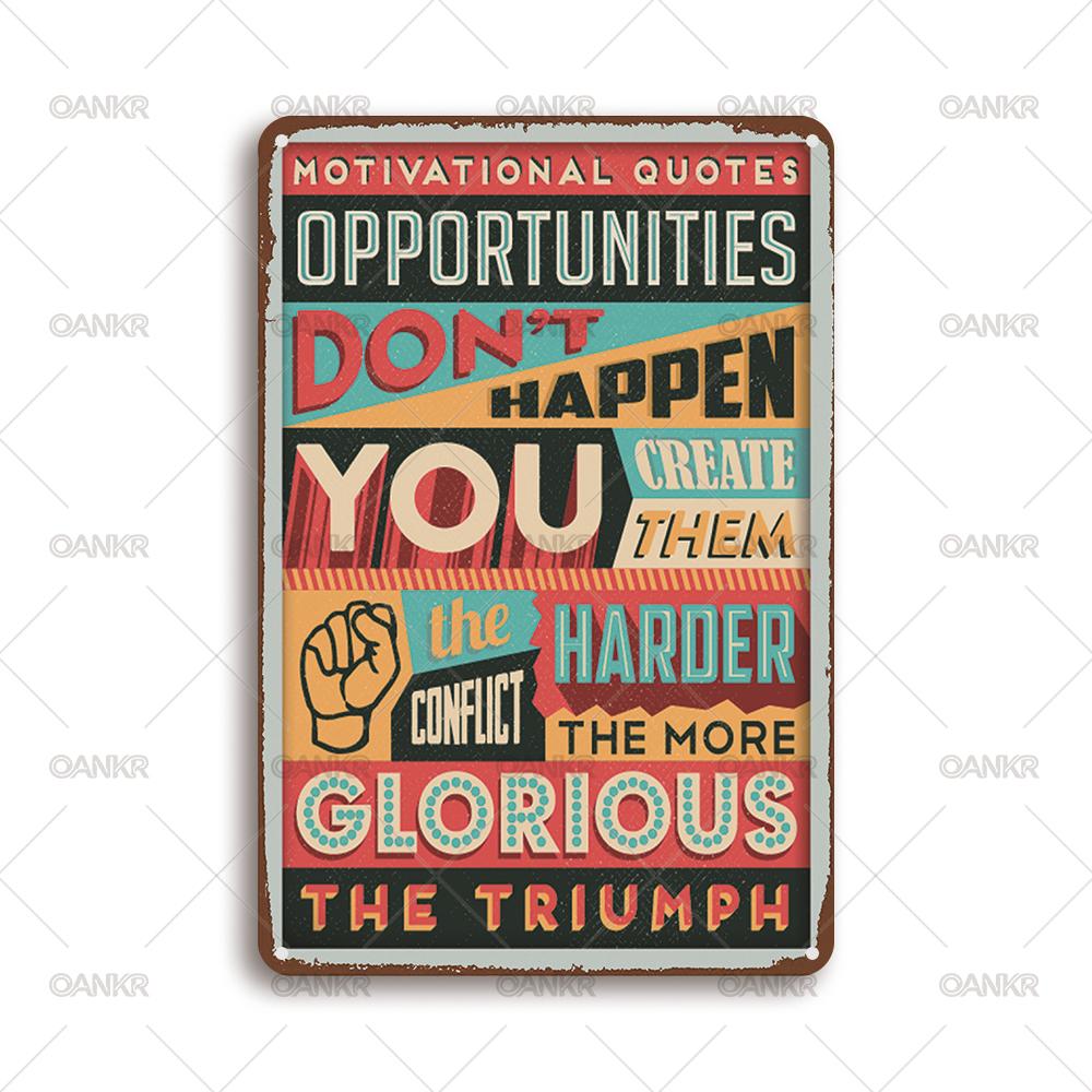 Vintage Art Poster Metal Tin Sign Ideal Gift Opportunities Dont Happen You Create Them Metal Signs for Man Cave Home Wall 20x30cm(7.8x11.8inch)
Vintage Art Poster Metal Tin Sign Ideal Gift Opportunities Dont Happen You Create Them Metal Signs for Man Cave Home Wall 20x30cm(7.8x11.8inch)
