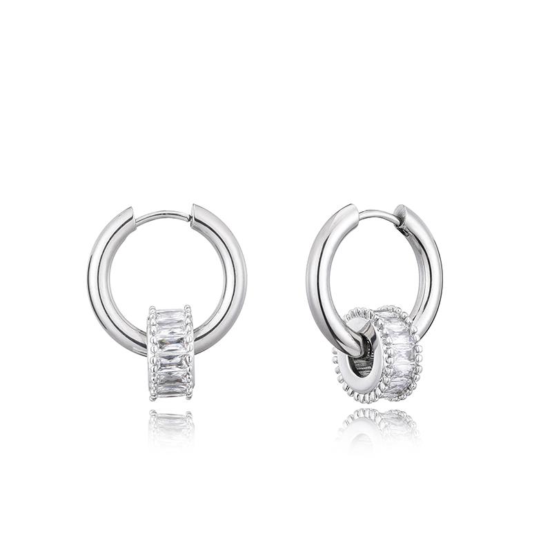 Fashion Zinconia Round Charm Pendant Hoop Earrings For Women Stainless Steel Gold Color Ear Buckle Huggie Daily Female Zircon мідний
Fashion Zinconia Round Charm Pendant Hoop Earrings For Women Stainless Steel Gold Color Ear Buckle Huggie Daily Female Zircon мідний