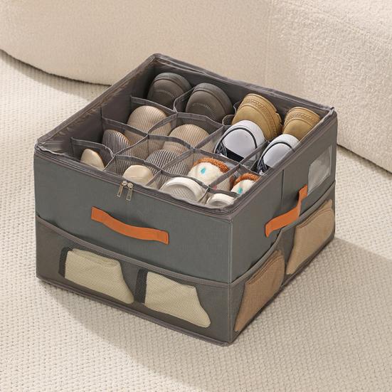 Yousheng Shoe Storage Bin with Clear Cover Zipper Closure Large Capacity Multiple Compartments Shoe Organizer Adjustable Dividers
Yousheng Shoe Storage Bin with Clear Cover Zipper Closure Large Capacity Multiple Compartments Shoe Organizer Adjustable Dividers
