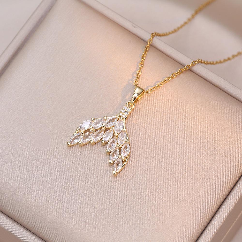 Boho Colorful Zircon Mermaid Fish Tail Pendant Necklace for Women Lady Gold Color Elegant Stainless Steel Chain Jewelry Gift
Boho Colorful Zircon Mermaid Fish Tail Pendant Necklace for Women Lady Gold Color Elegant Stainless Steel Chain Jewelry Gift
