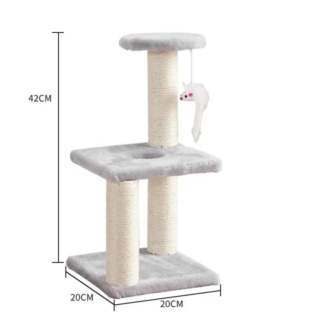 Compact Cross-Border Cat Tree: Vertical Sisal Scratching Tower with Three Tiers and Posts for Climbing and Playing 20*20*42 cm серебряный серый
Compact Cross-Border Cat Tree: Vertical Sisal Scratching Tower with Three Tiers and Posts for Climbing and Playing 20*20*42 cm серебряный серый