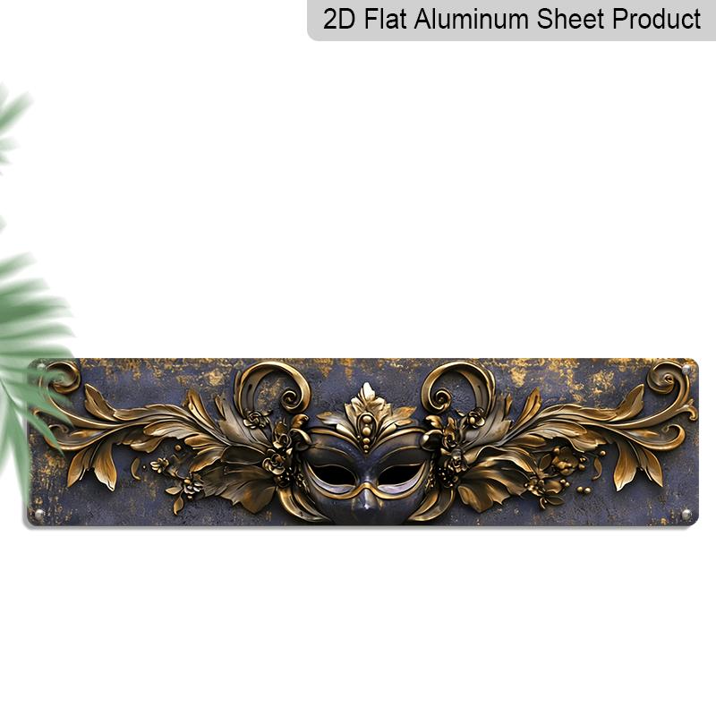 2D Flat, 1pc, Vintage Mask Featuring Golden Ornament, Aluminium Decorative Sign for Wall Art, Suitable for Halloween, Carnival, Masquerade Ball 40cm x 10cm
2D Flat, 1pc, Vintage Mask Featuring Golden Ornament, Aluminium Decorative Sign for Wall Art, Suitable for Halloween, Carnival, Masquerade Ball 40cm x 10cm