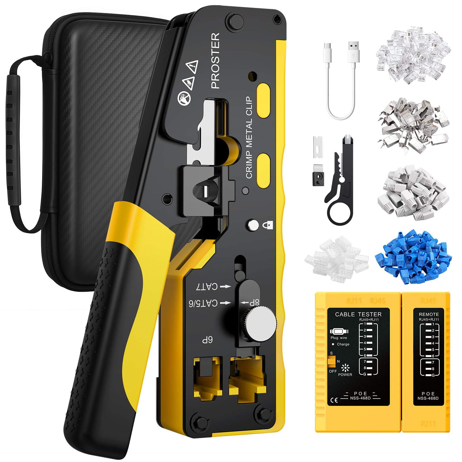 Proster RJ45 Crimping LAN Connector Crimping Compatible with Rechargeable LAN CAT6 CAT7 Storage Replacement Japanese Instruction Manual Compatible
Proster RJ45 Crimping LAN Connector Crimping Compatible with Rechargeable LAN CAT6 CAT7 Storage Replacement Japanese Instruction Manual Compatible