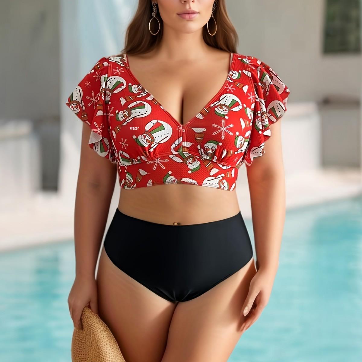Pre-order Plus Size Christmas Bikini Two-Piece Set - European & American Style Print Beach Swimwear 0XL червоний
Pre-order Plus Size Christmas Bikini Two-Piece Set - European & American Style Print Beach Swimwear 0XL червоний