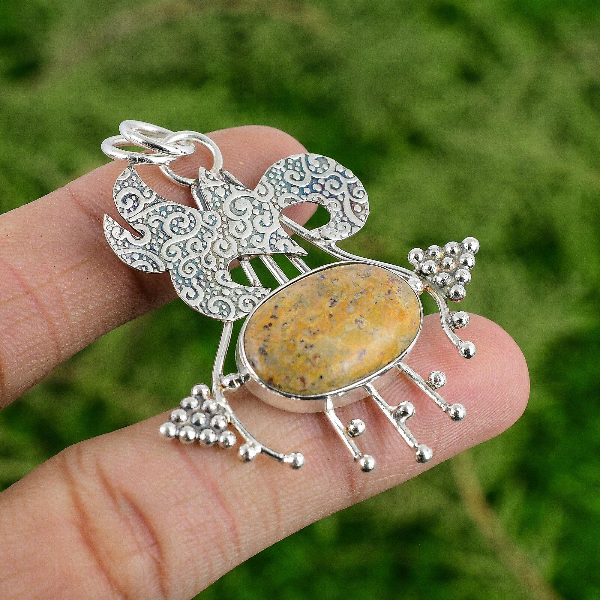 Honey Dendrite Opal Stone Sister Anniversary Wedding Pendant Jewelry 925 Silver
Honey Dendrite Opal Stone Sister Anniversary Wedding Pendant Jewelry 925 Silver