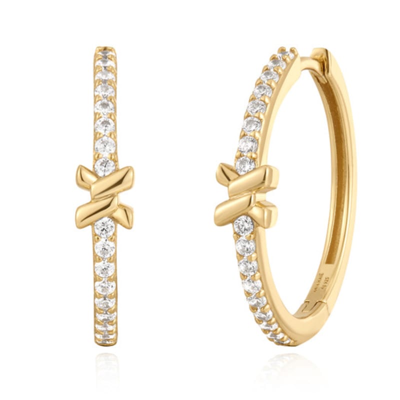 ANIA HAIE Gold Cross Hoop 925 Silver Ring Earrings E061-14G single type
ANIA HAIE Gold Cross Hoop 925 Silver Ring Earrings E061-14G single type
