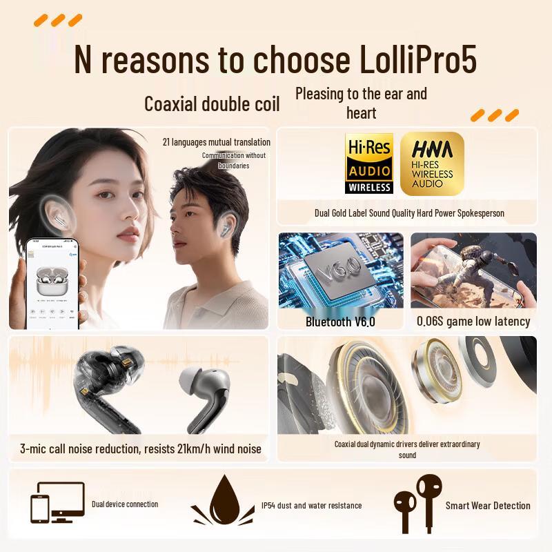 Edifier Lolli Pro5 True Wireless Active Noise Cancelling Earbuds
Edifier Lolli Pro5 True Wireless Active Noise Cancelling Earbuds