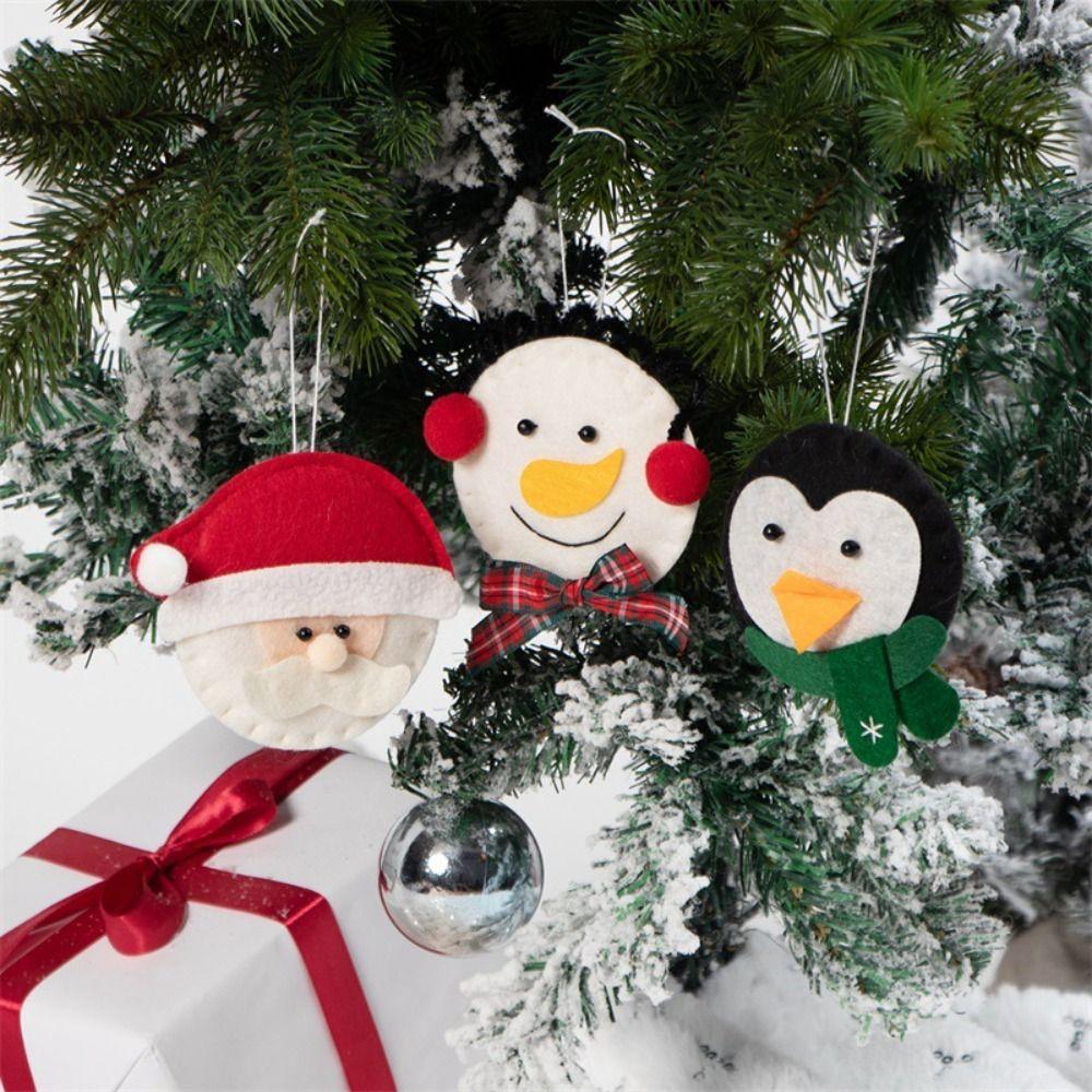 3Pcs Mini Christmas Hanging Pendant Cartoon Snowman Hanging Pendants Santa Claus Pendant Desk белый