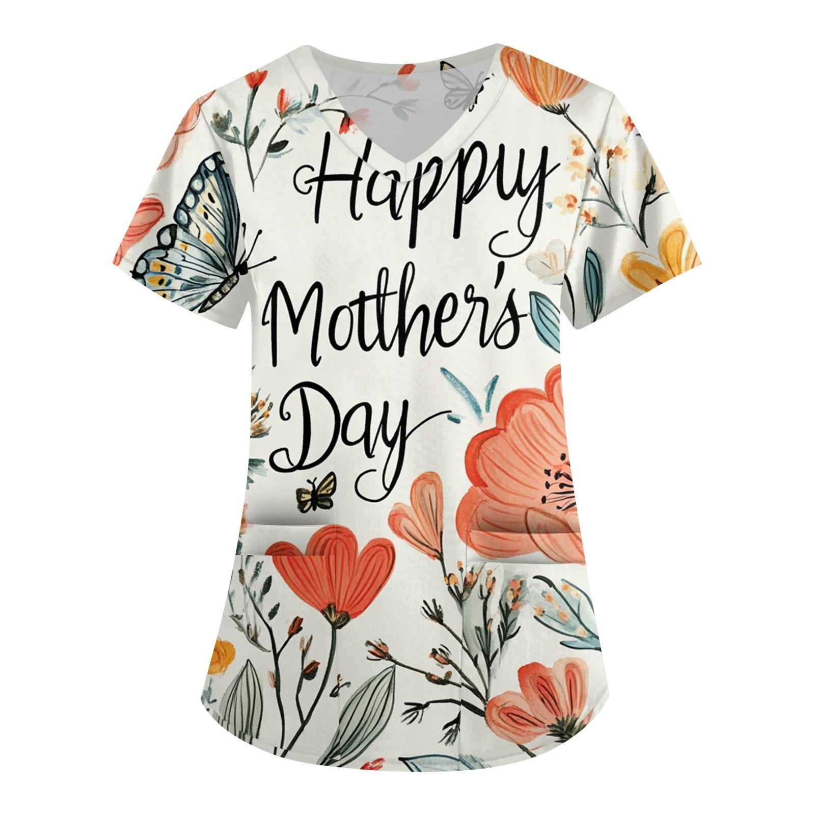 Women s Fashion V-neck Short-sleeved Work Clothes With Pockets Mother s Day Print Top Care Wear XL кавун червоний колір
Women s Fashion V-neck Short-sleeved Work Clothes With Pockets Mother s Day Print Top Care Wear XL кавун червоний колір