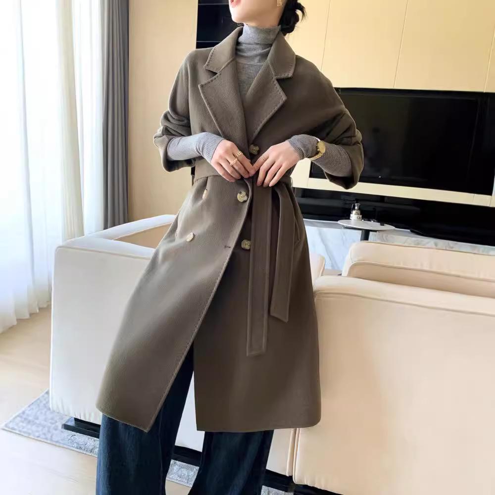 Women s High-End Double-Faced Wool Overcoat with Tie-Belt, 100% Wool, Over-the-Knee, Autumn/Winter. L (140-160 jin) бежевый/серый
Women s High-End Double-Faced Wool Overcoat with Tie-Belt, 100% Wool, Over-the-Knee, Autumn/Winter. L (140-160 jin) бежевый/серый