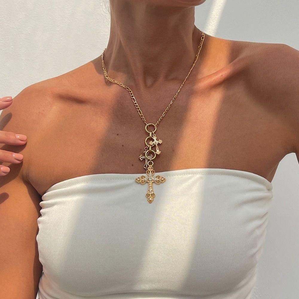 Crystal Cross Pendant Necklace Hip Hop Women s Choker Chic Rhinestone Cross Necklace Party 3Cross Gold
Crystal Cross Pendant Necklace Hip Hop Women s Choker Chic Rhinestone Cross Necklace Party 3Cross Gold