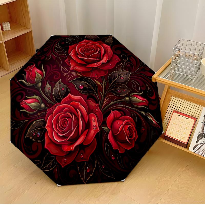 Red Rose Ornament (4) Theme Automatic Umbrella Compact 8-Rib Design Sturdy Construction Durable Umbrella Stylish Accessory
Red Rose Ornament (4) Theme Automatic Umbrella Compact 8-Rib Design Sturdy Construction Durable Umbrella Stylish Accessory