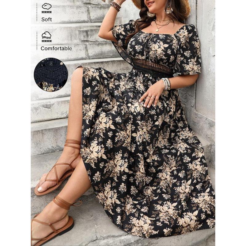 Retro Square Neck Print Dress - I 77123 Multicolor1
Retro Square Neck Print Dress - I 77123 Multicolor1