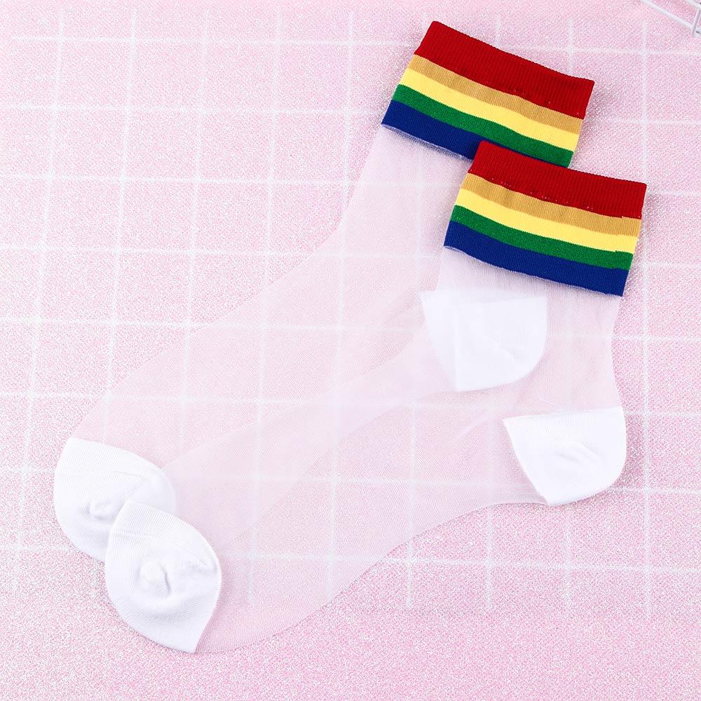 Cute Summer Thin Harajuku Glass Silk Transparent Short Socks Rainbow Ankle Socks Socks 35-39
Cute Summer Thin Harajuku Glass Silk Transparent Short Socks Rainbow Ankle Socks Socks 35-39