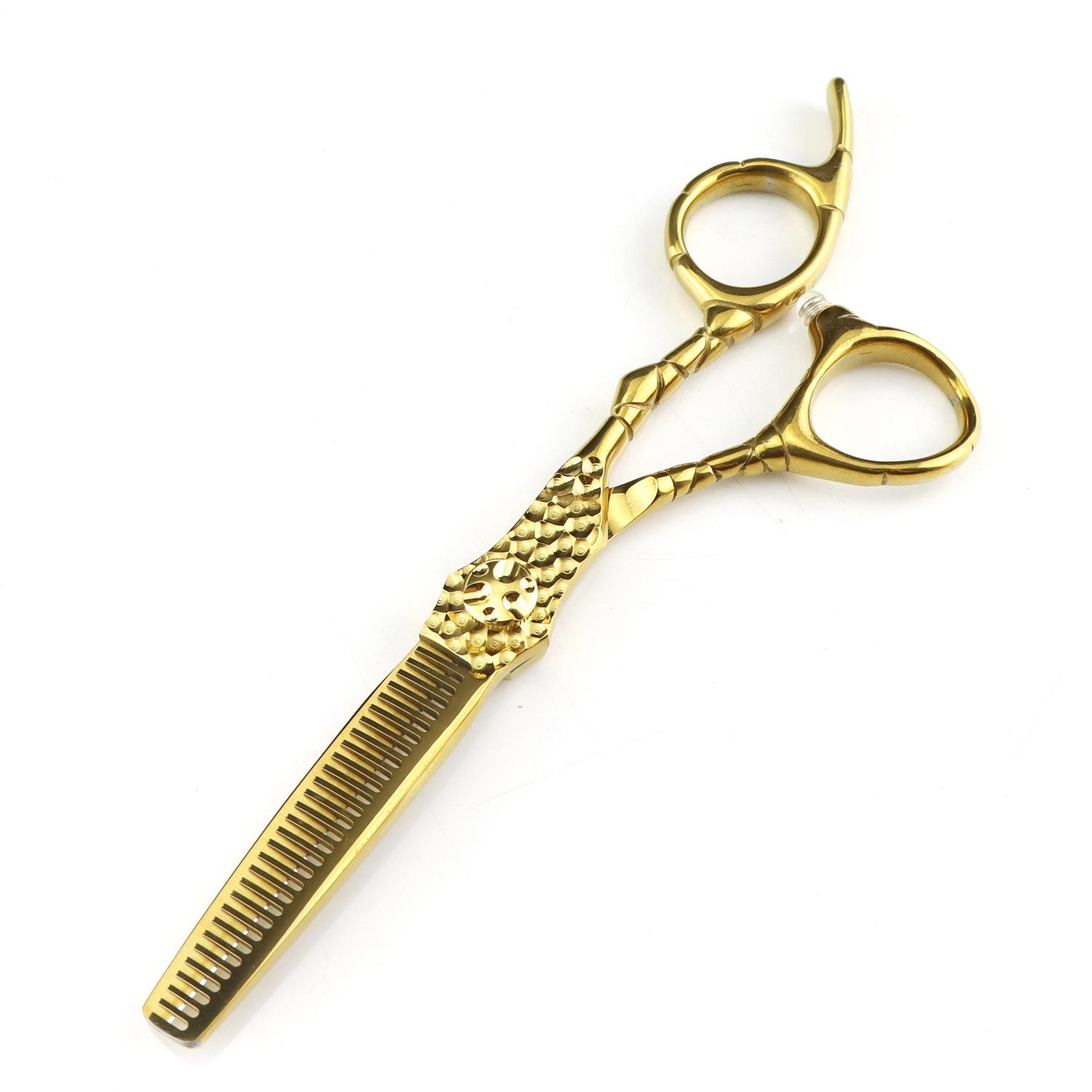 New Gold Dimash Handle Hairdressing Scissors Haircut Flat Scissors, Bangs Scissors Thin Scissors Fmh-01 Straight head&stainless steel&fine polishing
New Gold Dimash Handle Hairdressing Scissors Haircut Flat Scissors, Bangs Scissors Thin Scissors Fmh-01 Straight head&stainless steel&fine polishing