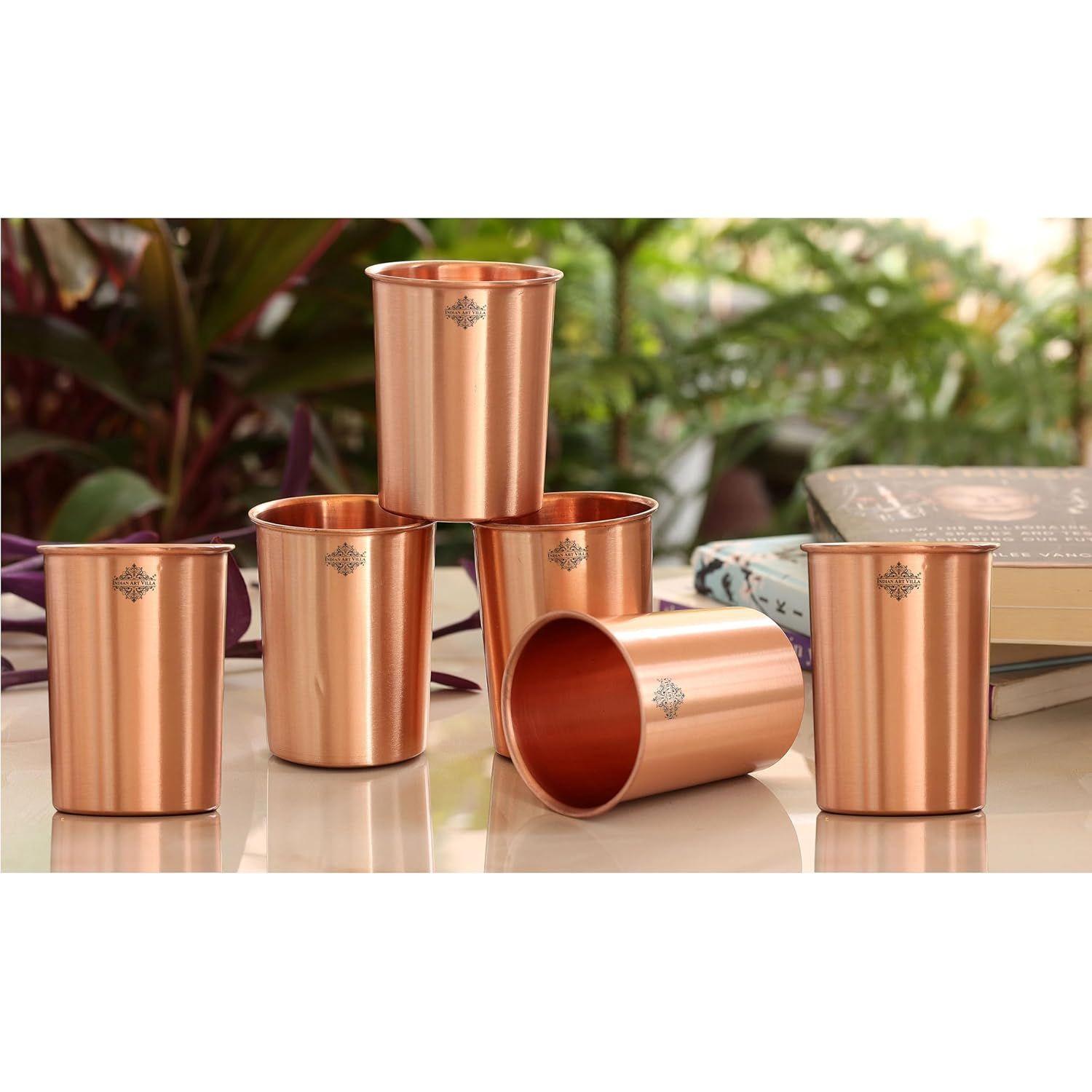 Pure Copper Plain Lacquer Coated Glass - Durable Ayurvedic Drinkware for Water, Health Benefits, Stylish Tableware for Home & Office, Set of 6
Pure Copper Plain Lacquer Coated Glass - Durable Ayurvedic Drinkware for Water, Health Benefits, Stylish Tableware for Home & Office, Set of 6