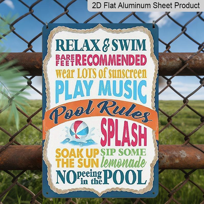 2D Flat 1pc Fun Pool Rules Aluminum Sign Waterproof, 7.87*11.8 Inch, Vibrant Pool Decor with Relax & Swim Recommendations, Perfect for Spring 20*30cm
2D Flat 1pc Fun Pool Rules Aluminum Sign Waterproof, 7.87*11.8 Inch, Vibrant Pool Decor with Relax & Swim Recommendations, Perfect for Spring 20*30cm