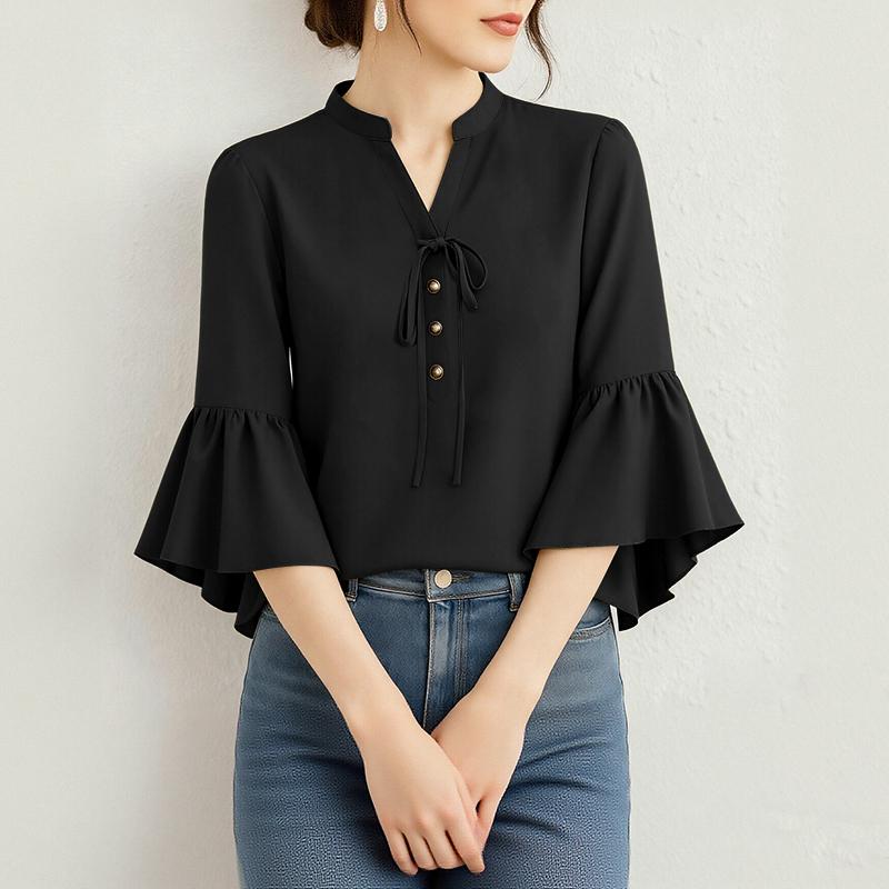 ZANZEA Women Casual V-Neck Loose Flare 3/4 Sleeve Blouse 5XL чорний
ZANZEA Women Casual V-Neck Loose Flare 3/4 Sleeve Blouse 5XL чорний