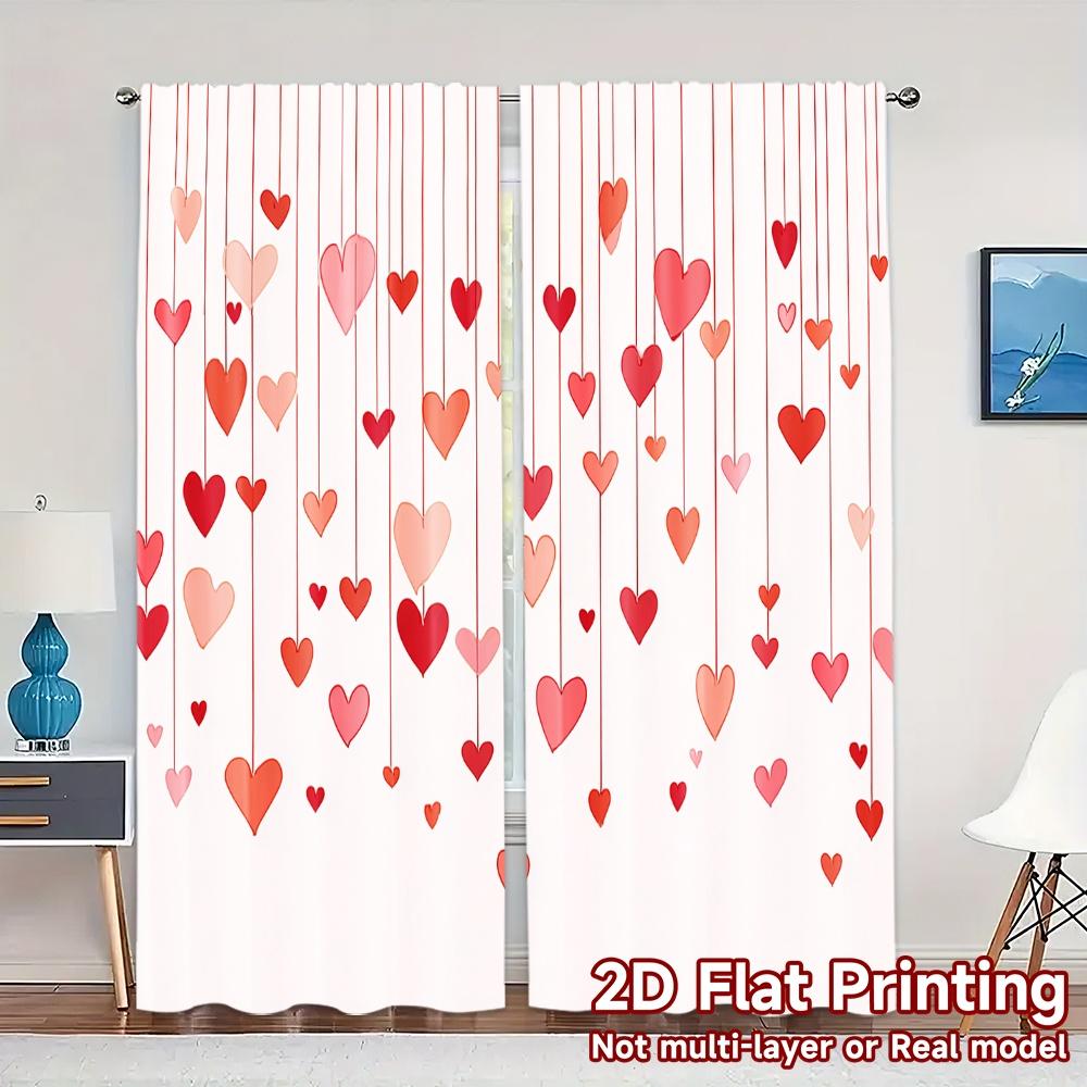 Set Of 2 Flat Printing Jit Curtains Without Rod Heart Rainfall Print Popular Versatile Polyester Art Curtain W100*H70(CM)-Rod Pocket&2PCS
Set Of 2 Flat Printing Jit Curtains Without Rod Heart Rainfall Print Popular Versatile Polyester Art Curtain W100*H70(CM)-Rod Pocket&2PCS