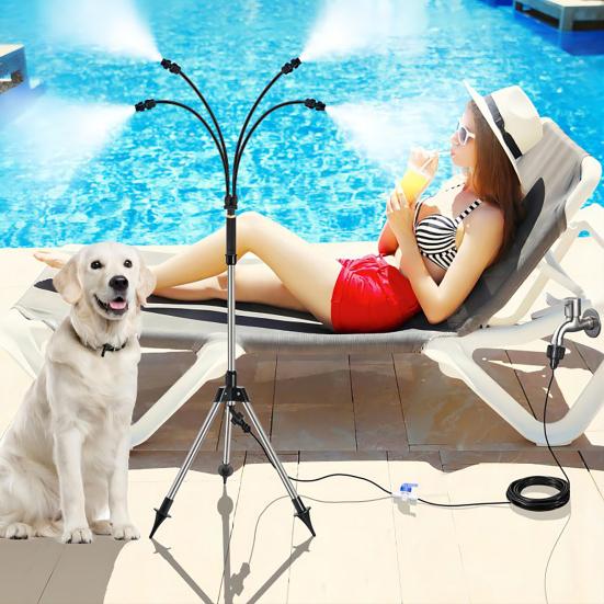 Standing Misters Easy Install Adjustable Height Tripod Sprayer Standing Misting Cooling System Stand Mister Hose for Patio Pet Kids Water Playing
Standing Misters Easy Install Adjustable Height Tripod Sprayer Standing Misting Cooling System Stand Mister Hose for Patio Pet Kids Water Playing
