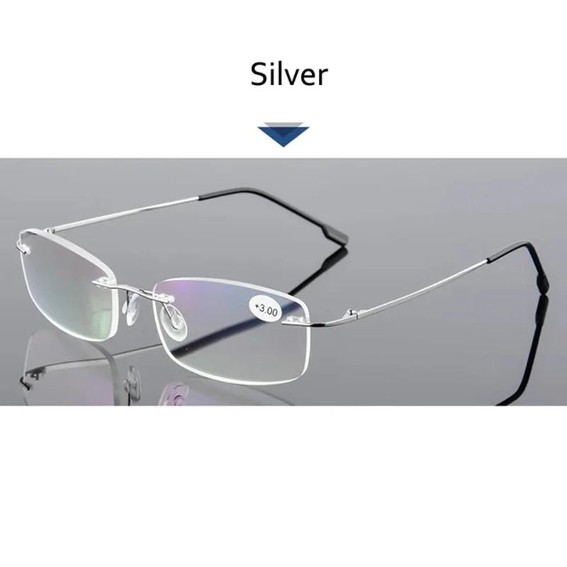 Men Rimless Reading Glasses Men Magnification Eyewear Presbyopic Glasses Diopter +1.0 To +4.0 Blue Light Glasses +100 срібний
Men Rimless Reading Glasses Men Magnification Eyewear Presbyopic Glasses Diopter +1.0 To +4.0 Blue Light Glasses +100 срібний