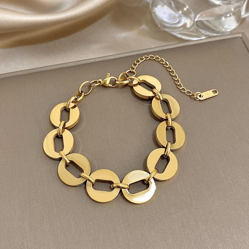 Glossy Hollow Circle Patchwork Chain Bracelet for Women Exquisite Gold Plated Stainless Steel Bracelets Waterproof Jewelry
Glossy Hollow Circle Patchwork Chain Bracelet for Women Exquisite Gold Plated Stainless Steel Bracelets Waterproof Jewelry