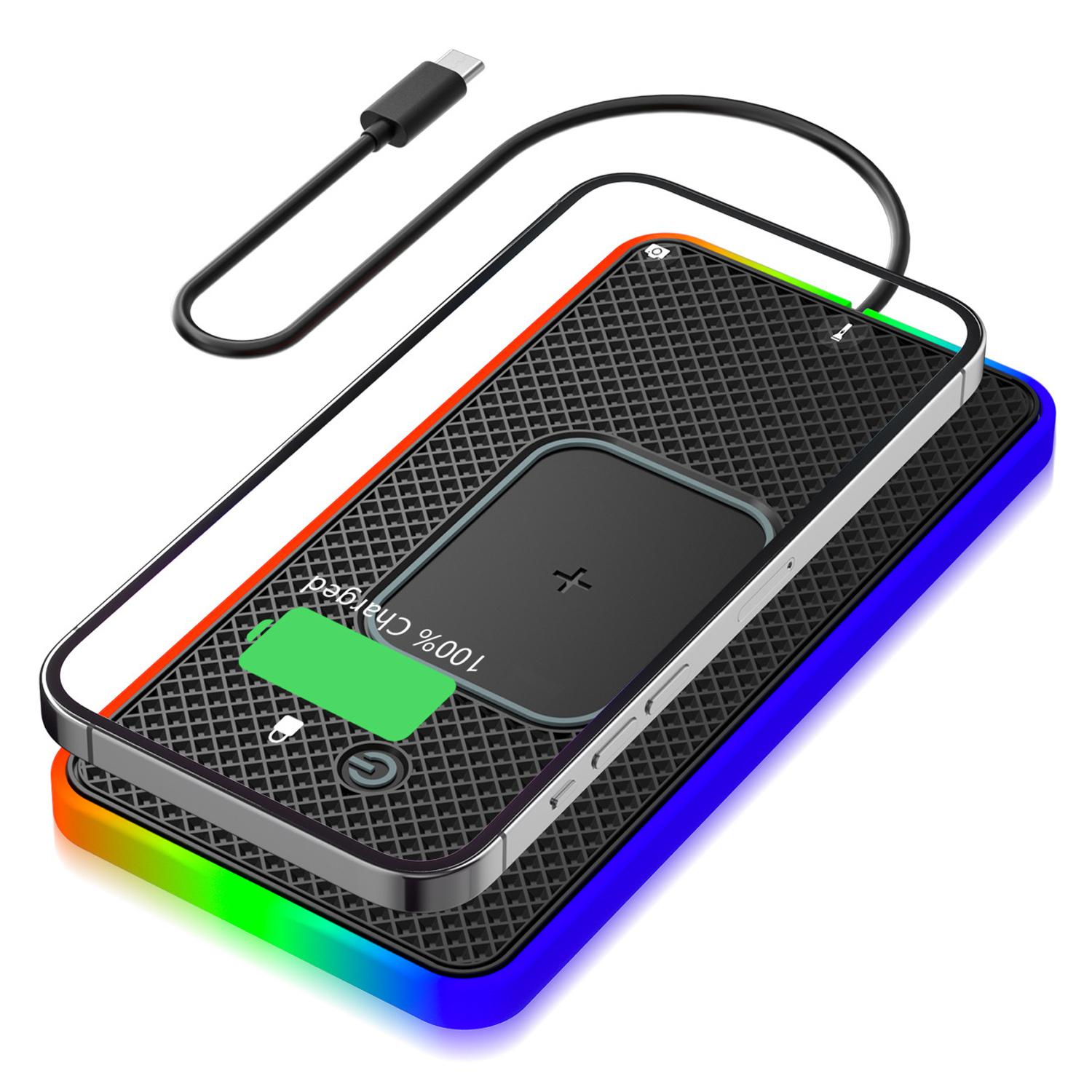 Anti-Slip Phone Charging Pad Button Control RGB Light Car Wireless Charger with 0.3m Type-C Cable (Round) Type A
Anti-Slip Phone Charging Pad Button Control RGB Light Car Wireless Charger with 0.3m Type-C Cable (Round) Type A