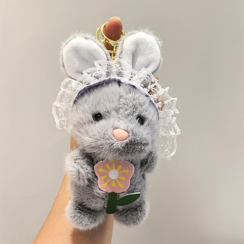 Милый новый стиль пушистый кролик плюшевый брелок-подвеска милая маленькая кукла-кролик школьная сумка сумка подвесное украшение 16cm