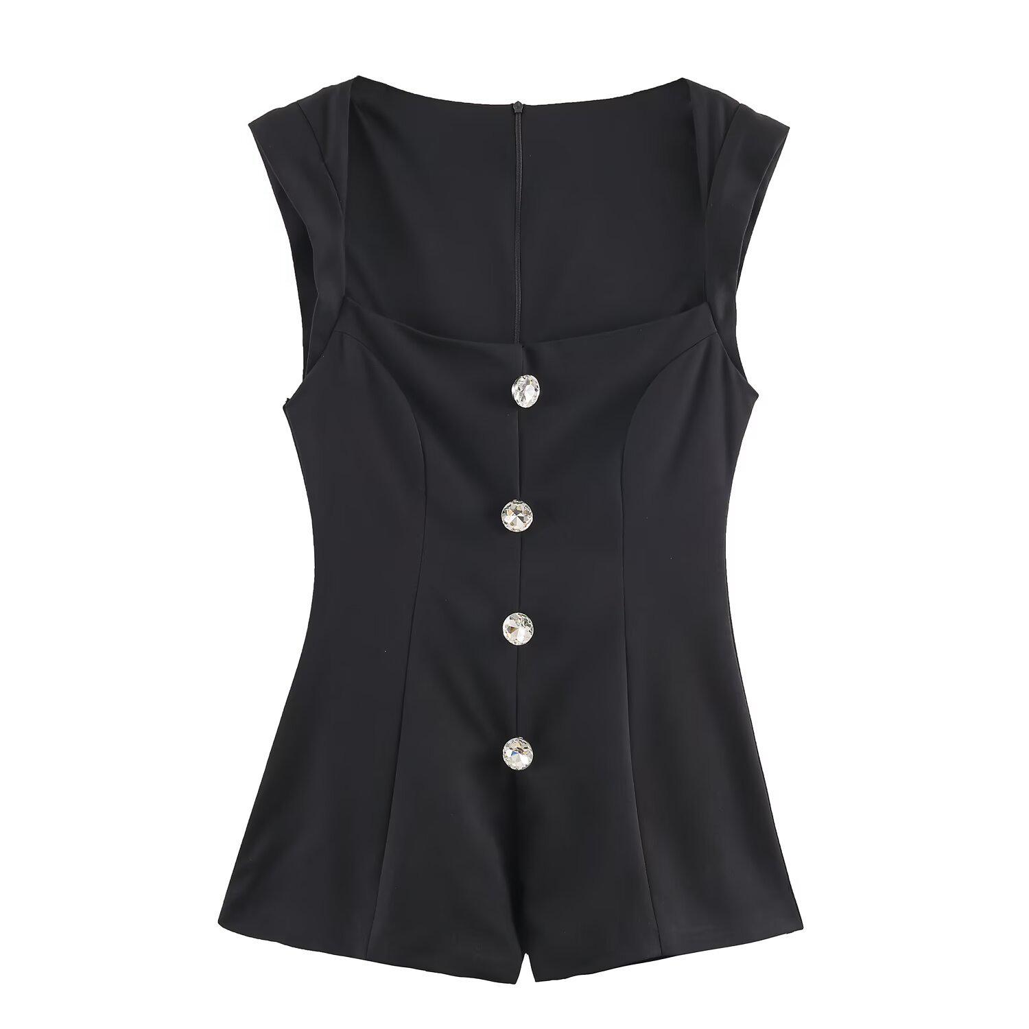 Elegant European & American Style Women s Jewel Button Short Jumpsuit Large чорний
Elegant European & American Style Women s Jewel Button Short Jumpsuit Large чорний