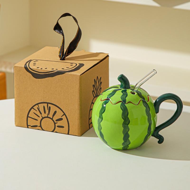 Creative cute Internet celebrity watermelon ceramic straw cup mug original design personalized cup cold drink cup water cup 401-500ml
Creative cute Internet celebrity watermelon ceramic straw cup mug original design personalized cup cold drink cup water cup 401-500ml