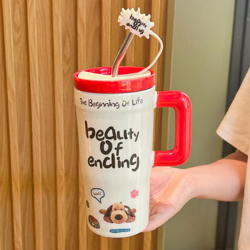 Ins High Value Cute Straw Cup for Girls Large Capacity Ceramic Mug with Lid Couple Water Cup Birthday Gift 601-700ml
Ins High Value Cute Straw Cup for Girls Large Capacity Ceramic Mug with Lid Couple Water Cup Birthday Gift 601-700ml