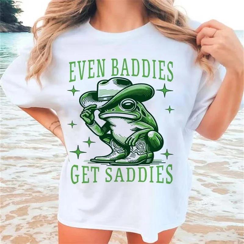 Even Baddies Get Saddies Funny Frog TShirt Cartoon Fun Basic Cute Versatile Short Sleeve Summer ONeck Style Loose TShirt S
Even Baddies Get Saddies Funny Frog TShirt Cartoon Fun Basic Cute Versatile Short Sleeve Summer ONeck Style Loose TShirt S